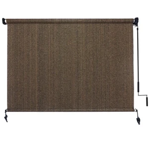 Outdoor Roller Shades 7'(W) X 6'(H), Exterior Cordless Patio Shades Roll Up Outdoor Blinds with 90% UV Protection, Two-Section Poles with One-Piece Fabric, Mocha Outdoor Roller Shades 7'(W) X 6'(H), Exterior Cordless Patio Shades Roll Up Outdoor Blinds with 90% UV Protection, Two-Section Poles with One-Piece Fabric, Mocha