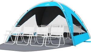 Beach Tent Sun Shelter Portable, Large 8 Person Sunshade Cabana | Shade Beach Essentials, UPF 50+ UV Protection & Easy Setup, Mesh Windows & Carrying Bag, 118"L × 118"D × 71"H,Black Coating Beach Tent Sun Shelter Portable, Large 8 Person Sunshade Cabana | Shade Beach Essentials, UPF 50+ UV Protection & Easy Setup, Mesh Windows & Carrying Bag, 118"L × 118"D × 71"H,Black Coating