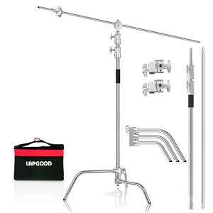 Heavy Duty C Stand 10.8ft/330cm with Boom Arm Sandbag Grips | 100% Stainless Steel Photography Light Stand Studio Monolight, Softbox, Reflector (Max Loading 44 Pounds Heavy Duty C Stand 10.8ft/330cm with Boom Arm Sandbag Grips | 100% Stainless Steel Photography Light Stand Studio Monolight, Softbox, Reflector (Max Loading 44 Pounds