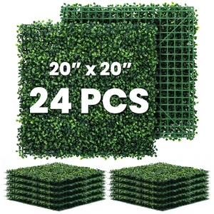 Grass Wall Panel 24 Pack 20"x20" Artificial Boxwood Hedge Plant Wall, Greenery Walls, Artificial Grass Backdrop, Privacy Hedge Screen Faux Boxwood for Outdoor,Indoor,Garden,Fence,Backyard Grass Wall Panel 24 Pack 20"x20" Artificial Boxwood Hedge Plant Wall, Greenery Walls, Artificial Grass Backdrop, Privacy Hedge Screen Faux Boxwood for Outdoor,Indoor,Garden,Fence,Backyard