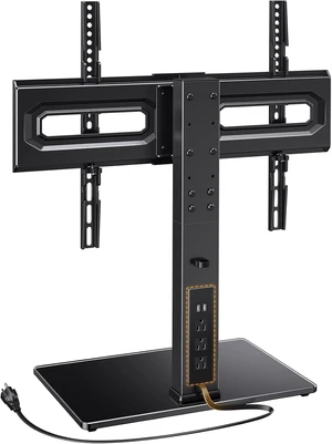 Perlegear TV Stand Mount with Power Outlet for 32-80 inch TVs up to 99 lbs | -/+35° , 9-Level Height Adjustable, Tempered Glass Base, Max VESA 600x400mm, TV Base for Living Room & Bedroom, PGTVS31 Perlegear TV Stand Mount with Power Outlet for 32-80 inch TVs up to 99 lbs | -/+35° , 9-Level Height Adjustable, Tempered Glass Base, Max VESA 600x400mm, TV Base for Living Room & Bedroom, PGTVS31