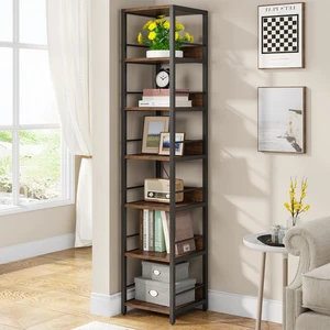 6-Tier Corner Shelf, 75 Inch Tall Narrow Bookshelf Storage Rack | Skinny Etagere Shelves Display Stand for Small Spaces, Rustic Open Bookcase Square Shelf Tower for Living Room Bathroom 6-Tier Corner Shelf, 75 Inch Tall Narrow Bookshelf Storage Rack | Skinny Etagere Shelves Display Stand for Small Spaces, Rustic Open Bookcase Square Shelf Tower for Living Room Bathroom