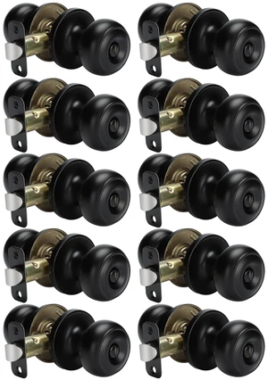 Black Door Knobs Interior, Matte Black Privacy Door Knob 10 Pack | Keyless Door Knob for Bedroom Bathroom,Fits 1-3/8"-1-3/4" Doors,Thumb Turn Locking,Adjustable Backsets,Premium Construction Black Door Knobs Interior, Matte Black Privacy Door Knob 10 Pack | Keyless Door Knob for Bedroom Bathroom,Fits 1-3/8"-1-3/4" Doors,Thumb Turn Locking,Adjustable Backsets,Premium Construction