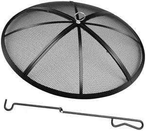 Fire Pit Spark Screen, 40 Inch Diameter Fire Pit Screen with Handle & Poker,Heavy Duty Metal Mesh Fire Pit Screen,Fire Pit Lid for Outdoor/Beach/RV Camping/Backyard Fire Pit Spark Screen, 40 Inch Diameter Fire Pit Screen with Handle & Poker,Heavy Duty Metal Mesh Fire Pit Screen,Fire Pit Lid for Outdoor/Beach/RV Camping/Backyard
