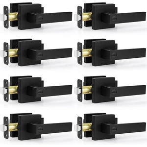 8 Pack Door Handles Black Interior Door Knobs, Keyless Privacy Door Levers with Lock Heavy Duty Door Handle for Bedroom Bathroom 8 Pack Door Handles Black Interior Door Knobs, Keyless Privacy Door Levers with Lock Heavy Duty Door Handle for Bedroom Bathroom