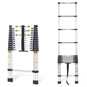 Telescopic Ladder, 12.5 ft Aluminum Telescoping Ladder with Non-Slip Feet, Portable Extension Ladder for Household and Outdoor Working,330 lb Capacity Telescopic Ladder, 12.5 ft Aluminum Telescoping Ladder with Non-Slip Feet, Portable Extension Ladder for Household and Outdoor Working,330 lb Capacity