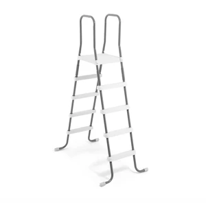 28067E Steel Frame 52" Pool Entry Step Ladder with Secure Non-Slip Steps for Above Ground Outdoor Swimming Pools, Silver 28067E Steel Frame 52" Pool Entry Step Ladder with Secure Non-Slip Steps for Above Ground Outdoor Swimming Pools, Silver