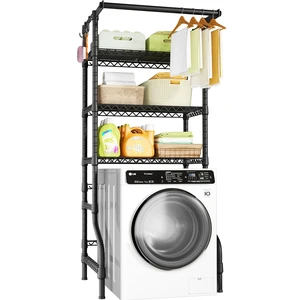 U11 Medium Over Washer and Dryer Shelves, 3 Tiers Laundry Room Storage and Organizer Standing Shelf, Metal Freestanding Clothes Drying Rack, 31.1W x 19.7D x 77.6H, Black U11 Medium Over Washer and Dryer Shelves, 3 Tiers Laundry Room Storage and Organizer Standing Shelf, Metal Freestanding Clothes Drying Rack, 31.1W x 19.7D x 77.6H, Black