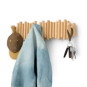 Picket Coat Rack with 8 Hooks Natural Wall-Mounted Coat Rack with Flip-Down Wooden Hooks, Real Pine Wood Decorative Wall Storage for Jackets, Hats, Scarves, Bags, Entryway, Bedroom Living Room Picket Coat Rack with 8 Hooks Natural Wall-Mounted Coat Rack with Flip-Down Wooden Hooks, Real Pine Wood Decorative Wall Storage for Jackets, Hats, Scarves, Bags, Entryway, Bedroom Living Room