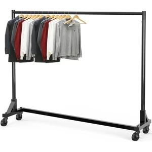 Industrial Grade Z-Base Garment Rack, 63" W/500Lb, Black Industrial Grade Z-Base Garment Rack, 63" W/500Lb, Black
