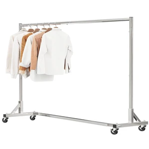 Industrial Grade Z Base 70inches Extra Long Clothes Garment Rack, Commercial Grade Rolling Clothing Rack, Heavy Duty 450lbs Load with Wheels, Chrome Industrial Grade Z Base 70inches Extra Long Clothes Garment Rack, Commercial Grade Rolling Clothing Rack, Heavy Duty 450lbs Load with Wheels, Chrome