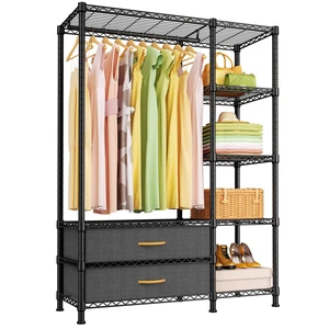 F3 Heavy Duty Clothes RackWith Fabric DrawersFreestanding Clothing Racks for Hanging ClothesAdjustable Closet Organizer SystemPortable Garment Rack 40" W x 15" D x 72" HMax Load 700LBSBlack F3 Heavy Duty Clothes RackWith Fabric DrawersFreestanding Clothing Racks for Hanging ClothesAdjustable Closet Organizer SystemPortable Garment Rack 40" W x 15" D x 72" HMax Load 700LBSBlack