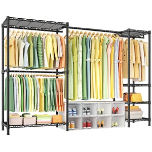 E10 Clothes RackWith Stretchable Hanger RodFreestanding Clothing Racks for Hanging ClothesAdjustable Closet Organizer SystemPortable Garment Rack 73-97"W x 15" D x 72" HMax Load 800LBSBlack E10 Clothes RackWith Stretchable Hanger RodFreestanding Clothing Racks for Hanging ClothesAdjustable Closet Organizer SystemPortable Garment Rack 73-97"W x 15" D x 72" HMax Load 800LBSBlack