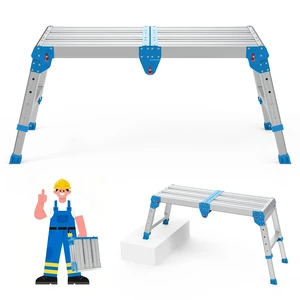 Folding Work Platform, 500 lbs Capacity, One-Touch Fold, Larger Blue | Adjustable Height Step Stool, 4 Levels 14-20 in, Non-Slip for RV Cleaning, Home Painting, Reaching High Places Folding Work Platform, 500 lbs Capacity, One-Touch Fold, Larger Blue | Adjustable Height Step Stool, 4 Levels 14-20 in, Non-Slip for RV Cleaning, Home Painting, Reaching High Places