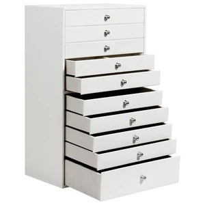 Large Jewelry Box, Jewelry Case with 10 Drawers for Big and Small Jewelry, Jewelry Storage Organizer for Watch Earrings Necklace Rings Bracelets, Birthday Wedding Gifts, White Large Jewelry Box, Jewelry Case with 10 Drawers for Big and Small Jewelry, Jewelry Storage Organizer for Watch Earrings Necklace Rings Bracelets, Birthday Wedding Gifts, White