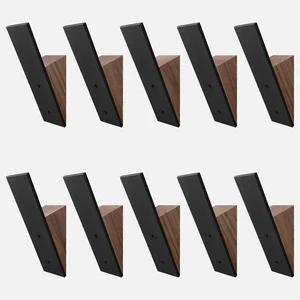 Walnut Coat Hook, High-End Wood & Metal, Modern Design, Set of 10 | Each Hook Holds Up To 25 Lbs, Heavy Duty, Wall Mounted, Hardware Included, 4.25 x 1.25 x 1.5 Inch Walnut Coat Hook, High-End Wood & Metal, Modern Design, Set of 10 | Each Hook Holds Up To 25 Lbs, Heavy Duty, Wall Mounted, Hardware Included, 4.25 x 1.25 x 1.5 Inch