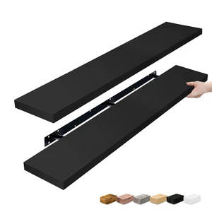 Floating Shelves for Wall Storage (55 Inch, 2 Pack, Black) | Clean display for home accents, books and collectibles; hidden brackets suit bathrooms, bedrooms and kitchens. Floating Shelves for Wall Storage (55 Inch, 2 Pack, Black) | Clean display for home accents, books and collectibles; hidden brackets suit bathrooms, bedrooms and kitchens.