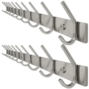 10 Hooks, Heavy Duty 30 Inch Stainless Steel 304 Hook Rail Coat Rack with 10 Hooks, Satin Finish, Great Home Storage & Organization for Bedroom, Bathroom, Foyers, Hallways,2Packs 10 Hooks, Heavy Duty 30 Inch Stainless Steel 304 Hook Rail Coat Rack with 10 Hooks, Satin Finish, Great Home Storage & Organization for Bedroom, Bathroom, Foyers, Hallways,2Packs