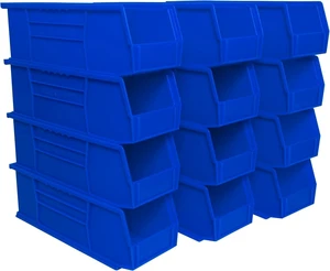 12 Pack AkroBins Plastic Storage Bins, Space-Saving Stackable Organizers for Garage, Classroom and Warehouse Organization, Blue 12 Pack AkroBins Plastic Storage Bins, Space-Saving Stackable Organizers for Garage, Classroom and Warehouse Organization, Blue
