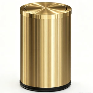 9L/2.4Gal Gold Trash Can,Bathrorm Trash Can with Lid,FILP Lid | Bathroom Trash Can Gold,Stainless Steel,Pet Proof,Waterproof,brass bronze trash can for Office, Laundry Room,Bedroom,Hotel 9L/2.4Gal Gold Trash Can,Bathrorm Trash Can with Lid,FILP Lid | Bathroom Trash Can Gold,Stainless Steel,Pet Proof,Waterproof,brass bronze trash can for Office, Laundry Room,Bedroom,Hotel