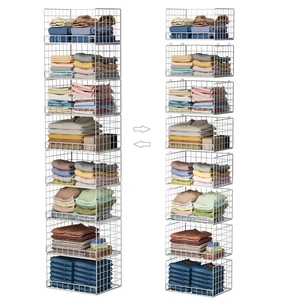 8-Tier Stackable Closet Organizers and Storage Shelves, Foldable Closet Shelf Organizer, Stackable Storage Bins Drawers for Closet Organizer System, White(Patent No. 30022416) 8-Tier Stackable Closet Organizers and Storage Shelves, Foldable Closet Shelf Organizer, Stackable Storage Bins Drawers for Closet Organizer System, White(Patent No. 30022416)