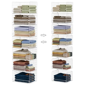 7-Tier Stackable Closet Organizers and Storage Shelves, Foldable Closet Shelf Organizer System, Stackable Storage Bins Drawers for Closet Organizer System, WhitePatent No. 30022416 7-Tier Stackable Closet Organizers and Storage Shelves, Foldable Closet Shelf Organizer System, Stackable Storage Bins Drawers for Closet Organizer System, WhitePatent No. 30022416