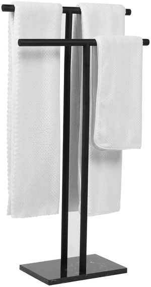 Free Standing Towel Rack - Matte Black Finish with Marble Base | Stand Alone 2 Tier Stainless Steel Towel Rack for Bathroom Floor - Heavy Marble Base, Double T Shape Drying Stand for Towels Free Standing Towel Rack - Matte Black Finish with Marble Base | Stand Alone 2 Tier Stainless Steel Towel Rack for Bathroom Floor - Heavy Marble Base, Double T Shape Drying Stand for Towels