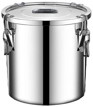 304 stainless steel food storage containers with lids lock clips airtight container large airtight for rice flour sugar grain coffee bean storage containers Kitchen jar (3.17gal/12L) 304 stainless steel food storage containers with lids lock clips airtight container large airtight for rice flour sugar grain coffee bean storage containers Kitchen jar (3.17gal/12L)