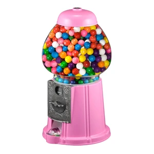 Popcorn Mini Gumball Machine, Pink, 11" | Vintage Bubble Gum Ball or Candy Dispenser with Glass Globe, Metal Base, and Free Spin Coin Mechanism Popcorn Mini Gumball Machine, Pink, 11" | Vintage Bubble Gum Ball or Candy Dispenser with Glass Globe, Metal Base, and Free Spin Coin Mechanism