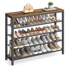 5-Tier Shoe Rack, 16-20 Pairs, Metal Mesh | Shoe Storage Organizer for Entryway Hallway Closet, Large Surface for Bags, Industrial, Rustic Brown and Black, ULBS15BX 5-Tier Shoe Rack, 16-20 Pairs, Metal Mesh | Shoe Storage Organizer for Entryway Hallway Closet, Large Surface for Bags, Industrial, Rustic Brown and Black, ULBS15BX