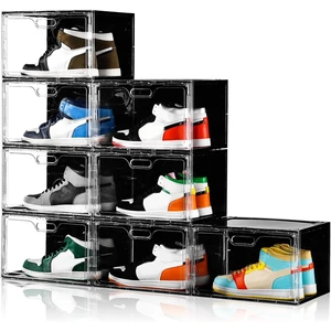 New 8 Pack Shoe Boxes Stackable, Large Shoe Storage Organizer with Lids,Drop Side Shoe Containers for Entryway,Sneaker Storage Fit up to US Size 13 for Men/Women(13x 10.6x 8.3) New 8 Pack Shoe Boxes Stackable, Large Shoe Storage Organizer with Lids,Drop Side Shoe Containers for Entryway,Sneaker Storage Fit up to US Size 13 for Men/Women(13x 10.6x 8.3)