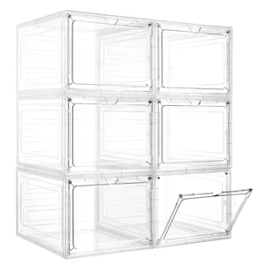 6 Pack Storage Bins with Lids, 19 Qt Stackable Clear Storage Box | Stackable, Clear Acrylic Magnetic Door, Purse Organizer, Plastic Display Case, Organizer Box for Home Office Organizing 6 Pack Storage Bins with Lids, 19 Qt Stackable Clear Storage Box | Stackable, Clear Acrylic Magnetic Door, Purse Organizer, Plastic Display Case, Organizer Box for Home Office Organizing