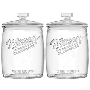 2 Pack Cookie Jar, 1 Gallon Glass Jar with Airtight Lids for Flour | Large Wide Mouth Mason Jar for Kitchen Pantry & Laundry Room, Glass Apothecary Canister Sets for Candy, Rice, Coffee, Display 2 Pack Cookie Jar, 1 Gallon Glass Jar with Airtight Lids for Flour | Large Wide Mouth Mason Jar for Kitchen Pantry & Laundry Room, Glass Apothecary Canister Sets for Candy, Rice, Coffee, Display