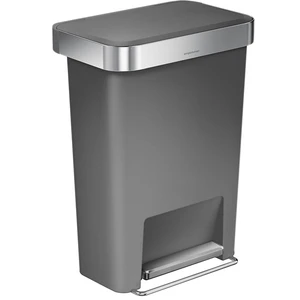 45 Liter / 12 Gallon Rectangular Kitchen Step Trash Can with Soft-Close Lid, Grey Plastic 45 Liter / 12 Gallon Rectangular Kitchen Step Trash Can with Soft-Close Lid, Grey Plastic