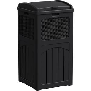 33 Gallon Outdoor Trash Can with Lid, Waterproof, Dark Black | Resin Garbage Bin,UV-resistant for Hideaway, Patio, Deck, Light 33 Gallon Outdoor Trash Can with Lid, Waterproof, Dark Black | Resin Garbage Bin,UV-resistant for Hideaway, Patio, Deck, Light
