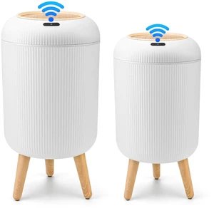 2 Pack Automatic Trash Can 12L /3 Gallon and 10L /2.64 Gallon | Bathroom Trash Bin with Lid Touchless Small Smart Motion Sensor Garbage Cans for Kitchen, Bathroom,Living Room and Bedroom 2 Pack Automatic Trash Can 12L /3 Gallon and 10L /2.64 Gallon | Bathroom Trash Bin with Lid Touchless Small Smart Motion Sensor Garbage Cans for Kitchen, Bathroom,Living Room and Bedroom