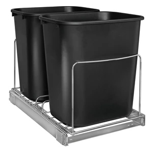 Double Pull Out Trash Can Under Cabinet - Under Sink Trash Can Slider - Trash Can Slide Out Drawer - Sliding Pull Out for Kitchen Garbage Bin (Trash Cans Not Included) Double Pull Out Trash Can Under Cabinet - Under Sink Trash Can Slider - Trash Can Slide Out Drawer - Sliding Pull Out for Kitchen Garbage Bin (Trash Cans Not Included)