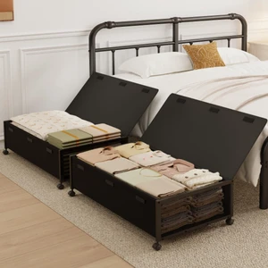 2Pack Under Bed Storage Containers, 10 inch Height,31 inch Long | Under Bed Shoe Storage,Underbed Storage with Wheels,Large Rolling under bed Clothes Storage Drawers,Lid,Dorm Tall,Black 2Pack Under Bed Storage Containers, 10 inch Height,31 inch Long | Under Bed Shoe Storage,Underbed Storage with Wheels,Large Rolling under bed Clothes Storage Drawers,Lid,Dorm Tall,Black