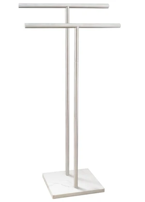 40 Inch Standing Towel Rack Double-T Shape Tall Bath Towel Sheet Holder with Marble Design Base for Bathroom Floor Next to Tub or Shower 2 Tier Towel Holder Stand Stainless Steel Brushed Nickel 40 Inch Standing Towel Rack Double-T Shape Tall Bath Towel Sheet Holder with Marble Design Base for Bathroom Floor Next to Tub or Shower 2 Tier Towel Holder Stand Stainless Steel Brushed Nickel