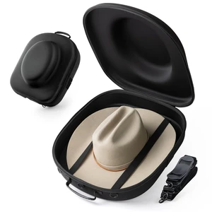 Hard Shell Cowboy Hat Travel Case, Holds 2 Hats, Large | Crushproof, Water Resistant, Soft Interior, Carrying Handle, Adjustable Shoulder and Luggage Strap, For Travel and Storage Hard Shell Cowboy Hat Travel Case, Holds 2 Hats, Large | Crushproof, Water Resistant, Soft Interior, Carrying Handle, Adjustable Shoulder and Luggage Strap, For Travel and Storage