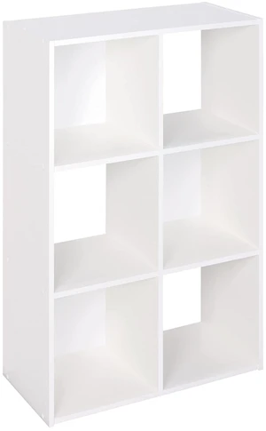 Cubeicals 6 Cube Storage Shelf Organizer Bookshelf, Stackable, Vertical or Horizontal, Easy Assembly, Wood, White Finish Cubeicals 6 Cube Storage Shelf Organizer Bookshelf, Stackable, Vertical or Horizontal, Easy Assembly, Wood, White Finish