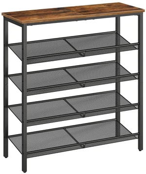 Shoe Rack for Entryway, 5-Tier Shoe Organizer with Adjustable Mesh Shelves, 16-20 Pairs of Shoes, Spacious Floor Mount, Metal, Industrial, Shoe Shelf for Closet, Rustic Brown BF12XJ01 Shoe Rack for Entryway, 5-Tier Shoe Organizer with Adjustable Mesh Shelves, 16-20 Pairs of Shoes, Spacious Floor Mount, Metal, Industrial, Shoe Shelf for Closet, Rustic Brown BF12XJ01