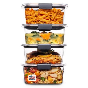 Brilliance BPA Free Airtight Food Storage Containers with Lids, Set of 4 (4.7 Cup) Ideal for Lunch, Meal Prep, and Leftovers Brilliance BPA Free Airtight Food Storage Containers with Lids, Set of 4 (4.7 Cup) Ideal for Lunch, Meal Prep, and Leftovers