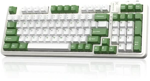 98Pro Silent Mechanical Keyboard, Wireless Hot Swappable Gaming Keyboard with Backlit,Gasket Structure,Pre-lubed Tactile Switches,2.4GHz/Type-C/Bluetooth Custom Keyboards (Green & White-Silent) 98Pro Silent Mechanical Keyboard, Wireless Hot Swappable Gaming Keyboard with Backlit,Gasket Structure,Pre-lubed Tactile Switches,2.4GHz/Type-C/Bluetooth Custom Keyboards (Green & White-Silent)