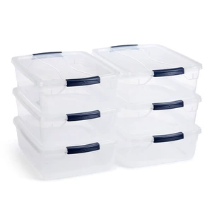 Cleverstore 17 Quart Clear Latching Waterproof Stackable Airtight Storage Containers with Durable Latching Lids (6 Pack) Cleverstore 17 Quart Clear Latching Waterproof Stackable Airtight Storage Containers with Durable Latching Lids (6 Pack)