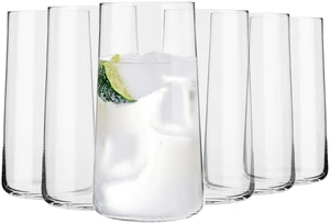 Water Glasses Set of 6, 18.6 oz, Avant-Garde Collection | Drinking Glasses, Lead-Free Crystal Glassware, Juice Glasses, Highball Glass Set, Dishwasher Safe, Made in Europe Water Glasses Set of 6, 18.6 oz, Avant-Garde Collection | Drinking Glasses, Lead-Free Crystal Glassware, Juice Glasses, Highball Glass Set, Dishwasher Safe, Made in Europe