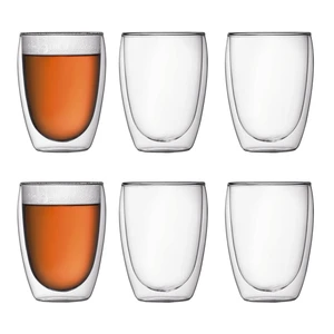 12oz Pavina Double Wall Insulated Tumbler, High-Heat Borosilicate Glass, Set of 6, Clear 12oz Pavina Double Wall Insulated Tumbler, High-Heat Borosilicate Glass, Set of 6, Clear