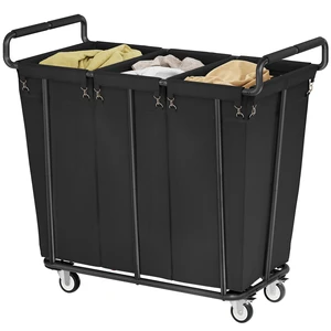 3 Section Heavy Duty Laundry Sorter Cart with Wheels, 360L, Black | Rolling Laundry Hamper Sorter Cart, Extra Large Laundry Clothes Hamper, Laundry Basket Organizer for Bathroom, Bedroom, Hotel 3 Section Heavy Duty Laundry Sorter Cart with Wheels, 360L, Black | Rolling Laundry Hamper Sorter Cart, Extra Large Laundry Clothes Hamper, Laundry Basket Organizer for Bathroom, Bedroom, Hotel