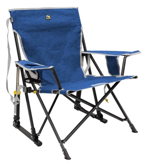 Outdoor Kickback Rocker Camping Chair | Portable Folding Rocking Chair with Durable Armrests, Drink Holder & Relaxed Lowered Seat for Comfort Heathered Royal Outdoor Kickback Rocker Camping Chair | Portable Folding Rocking Chair with Durable Armrests, Drink Holder & Relaxed Lowered Seat for Comfort Heathered Royal