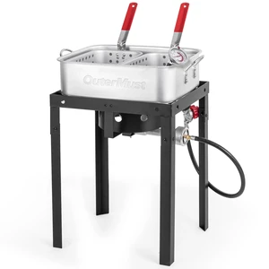 58,000 BTU Outdoor Fryer, 18 Qt. Deep Fryer Pot and 2 Inner Baskets, Ideal for Frying Fish, Chicken Wings, French Fries 58,000 BTU Outdoor Fryer, 18 Qt. Deep Fryer Pot and 2 Inner Baskets, Ideal for Frying Fish, Chicken Wings, French Fries